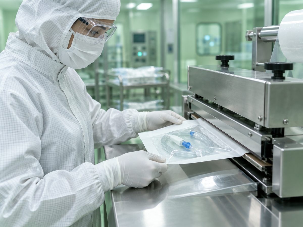 Einsiegeln eines Medizinprodukts im Reinraum